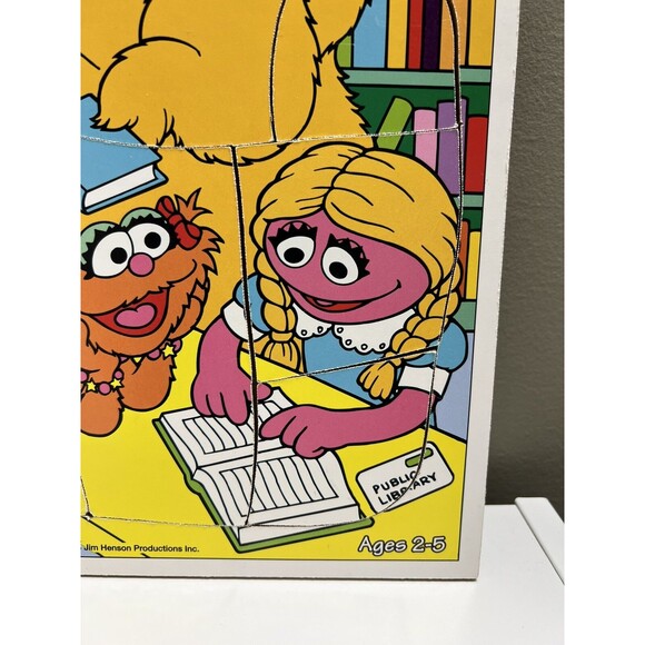 Vintage Wooden Playskool Tray Puzzles Sesame Street Mr. Snufflepagus Zoe 1994 - Picture 4 of 6